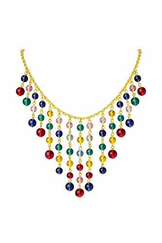 Gold tone multi colour - tone, beaded