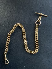 12inch 7mm 18ct Gold Plated Single Albert Watch Chain.