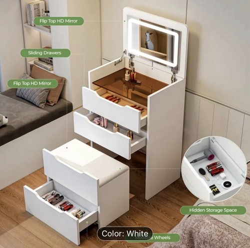 Modern white dressing table - white,
