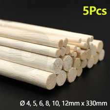 5pc Ø 4-12mm Solid Balsa Wood