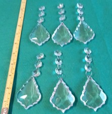 6 X VINTAGE CHANDELIER CRYSTAL