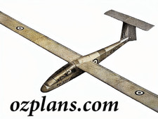 Slingsby T-53 Glider Sailplane 68" RC MODEL AIRPLANE PLANS TEMPLATES PRINTED