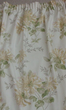 LAURA  ASHLEY CURTAINS YELLOW HONEYSUCKLE TRAIL W46 X L47 INS LINED 100% COTTON 