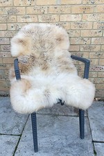 Natural Sheepskin rug HERDWICK Light/Dark Brown Very Soft Wool and Plush 110 cm+