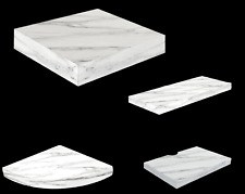 White Marble High Gloss Floating Shelves Shelf Display Unit Wall Mounted Bookcas