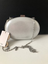 LADIES SILVER EVENING BAG WITH