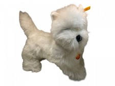 Steiff Animal Dog Terrier 4185/35 Whitey, 35 x 30 cm. In excellent condition.