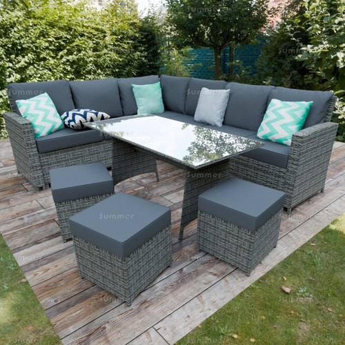 Corner rattan dining set - corner,