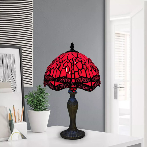Red tiffany style - tiffany, lamp