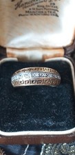 Vintage 1990-s Gold on Silver Half Eternity Greek Design Ring Size UK O, US 7