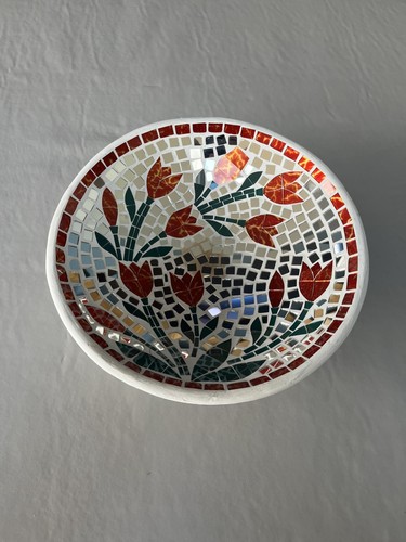 30cm round floral mosaic - round,