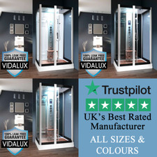 Steam Shower Cabin Enclosure Vidalux Serenity 1200 x 900 NO SILICONE NO LEAKS