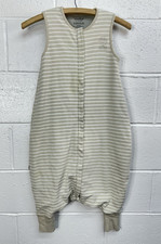 Woolino 4 Season Sleep Bag With Feet Merino & Cotton Beige Striped 18-36 Months