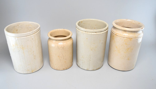 Vintage stoneware storage jars - vintage,
