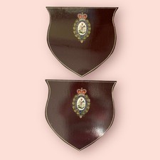 2 x vintage Royal Regiment of Fusiliers WoodenRegimental Wall Plaque - a pair