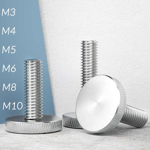 Steel knurled flat head thumb - steel,