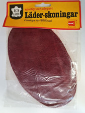 Suede Leather x2 piece elbow patches crimson 100% genuine leather 16 x 11 cm red