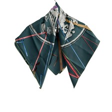 HERMES Carre 90 - Green White