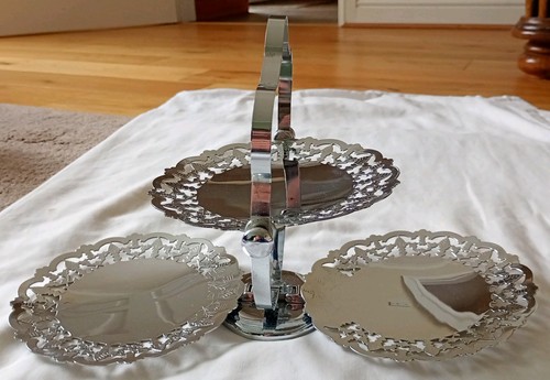 Silver colour folding tray - silver, 3