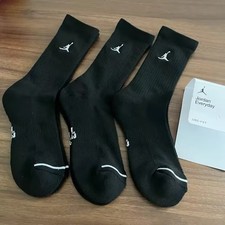 Air Jordan Holiday Black Crew Socks - 3-Pair Set, Unisex Size S for Christmas