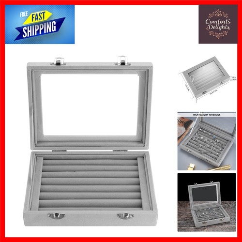 Velvet jewellery box slots - 7,