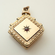 Antique Gold Filled Red Stone