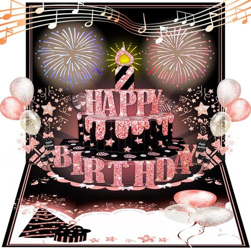 Pop birthday card with - 3d,