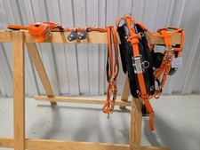 Biothane Quick Hitch Horse Harness Orange And Black With Rubber Girth Trotting