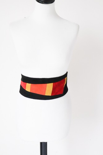 Suede leather obi belt tie - suede,