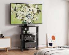 Hifi Racks 4 Tiers Glass TV