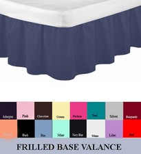 LUXURY PLAIN DYED FRILLED POLY COTTON PLATFORM BASE VALANCE SHEETS ALL SIZES