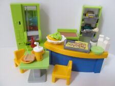 Playmobil Dollshouse/School/Shopping mall: Cafeteria furniture & food items NEW