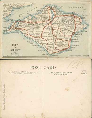 Isle wight map card cw - isle,