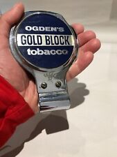 Rare Vintage Chrome Ogden’s Gold Block Tobacco Car Badge Desmo England 13.5cms 