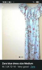 Zara Blue Floral Dress Size M