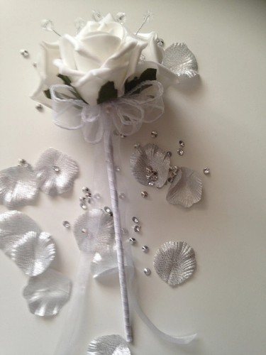 Flower girl white wand - wand, wedding