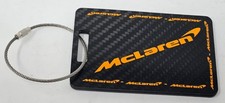 McLaren Volcano Orange Text Carbon Fiber Luggage Tag