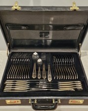 Vintage Luxury 72 Piece Gold Plated Cutlery Set With Case