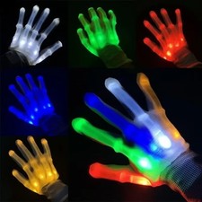 LED Light Up Skull Gloves