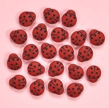 DRESS IT UP Buttons Tiny Lady Birds 1859 - Ladybugs Ladybirds Bugs 