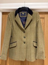 Shires Aubrion Saratoga UK 14 42” Green Tweed Riding Show Hunting Jacket