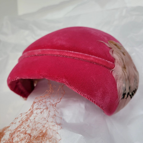 Vintage ladies velvet fuschia - velvet,