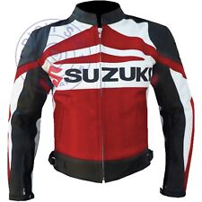 Red Suzuki GSX Motorcycle Jackets Biker Racer Leather Motorbike Armoured Jacket