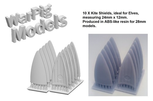 Plain kite shields x10 - x10, for