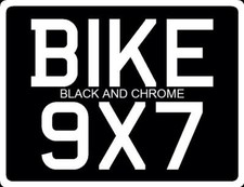 9X7 VINTAGE BIKE PLATE  BLACK