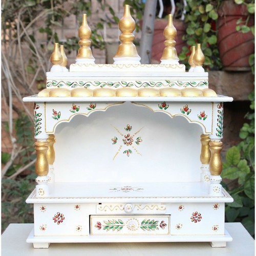 Wooden mandir hindu pooja - 15",