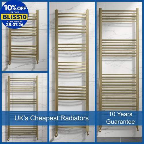 Brushed brass heated towel - heated,