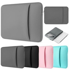 DOUBLE POCKET Bag Sleeve Case Shockproof Notebook Cover Pouch For 14" Laptops