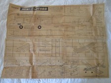 Vintage Model Airplane Kit Building Plans for a Veron Mini Concord
