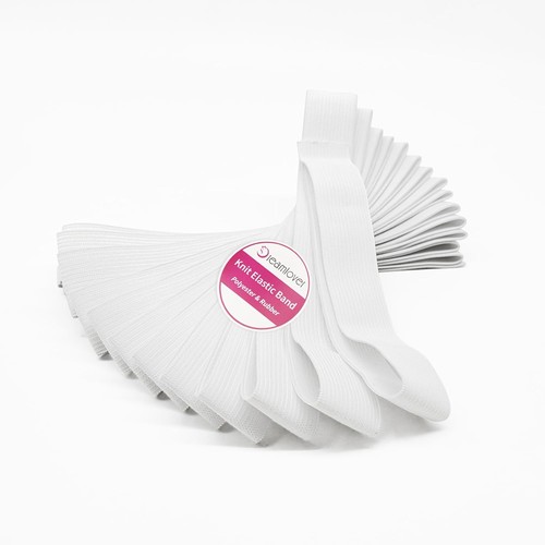 White elastic spool inch x - white,